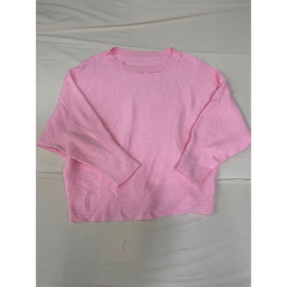 Pink Ribbed Knit Long Sleeve Crew Neck Sweater XXL